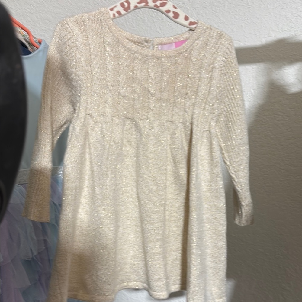 Sophie Rue Cream Knit Casual Dress for Kids